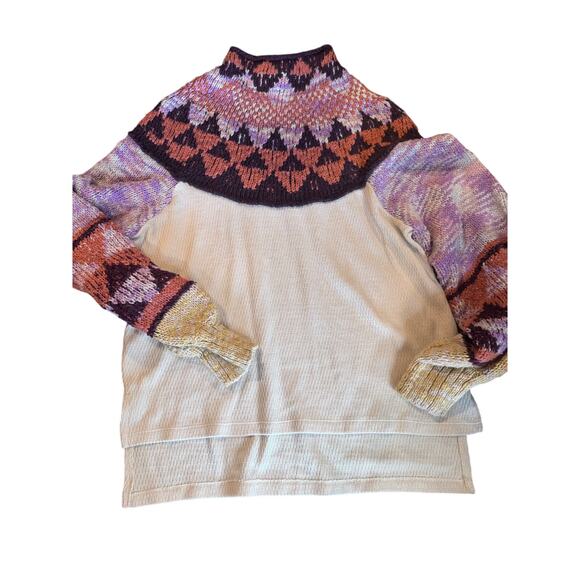 Free People Swit the Small Stuff Thermal Sweater Womens Size Large - Picture 6 of 11